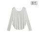 包邮 弧形下摆设计感打底衫 美式 罩衫 上衣 复古白色宽松显瘦长袖