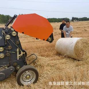 秸秆打捆机 全自动小麦稻草捡拾机圆草打捆机厂家套网式