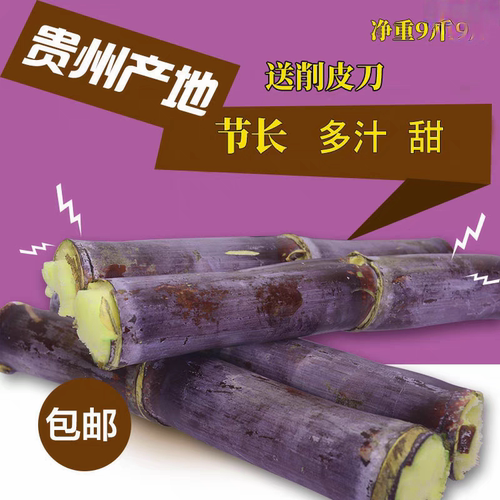 贵州特产紫皮甘蔗新鲜应季孕妇水果黑皮甘蔗节长脆甜农家自种