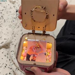 diy手工八音盒可旋转拼装音乐盒创意浪漫惊喜送女友520情人节礼物