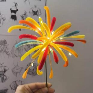 花束烟花感自制手工棒编织diy装饰品氛围创意包真材料扭扭发光