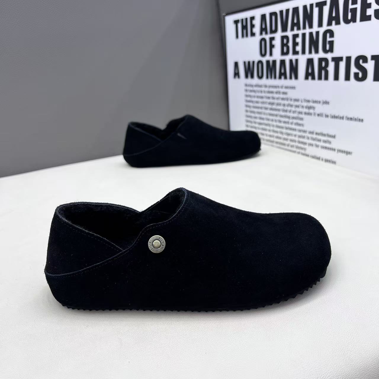 2025新款真皮勃肯鞋时髦男鞋2025新款软底一脚蹬懒人鞋两穿百搭休