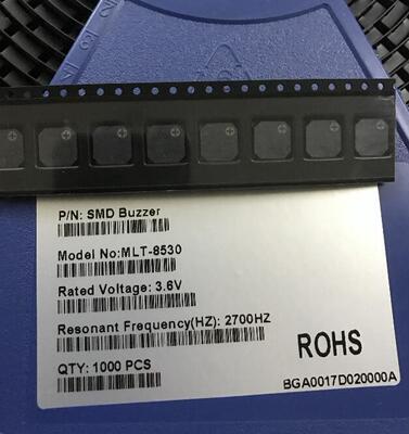 MLT-8530 8.5*8.5*3MM SMD3V无源侧发音电磁式贴片蜂鸣器（5个）