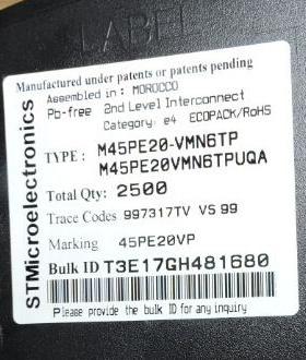 45PE20VP M45PE20-VMN6TP M45PE20VP 贴片SOP8 可直拍 5个