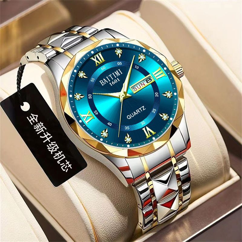 瑞士机械全自动手表男士原装正品精钢夜光日历防水不褪色名牌表