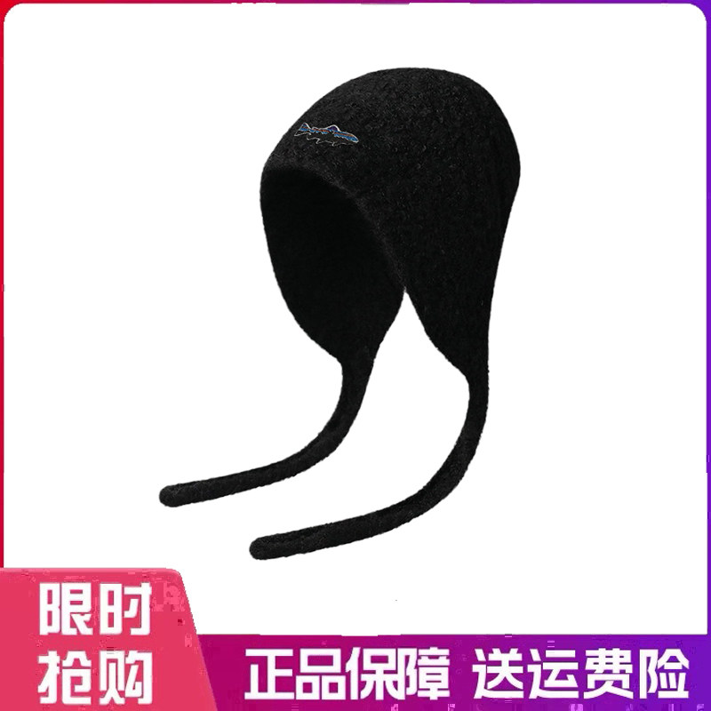 户外帽子慵懒绑带羊毛针织套头帽秋冬保暖护耳毛线帽显脸小雷锋帽