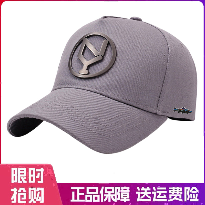 户外帽子男韩版百搭金属鸭舌帽高顶显脸小深顶棒球帽休闲防晒帽潮