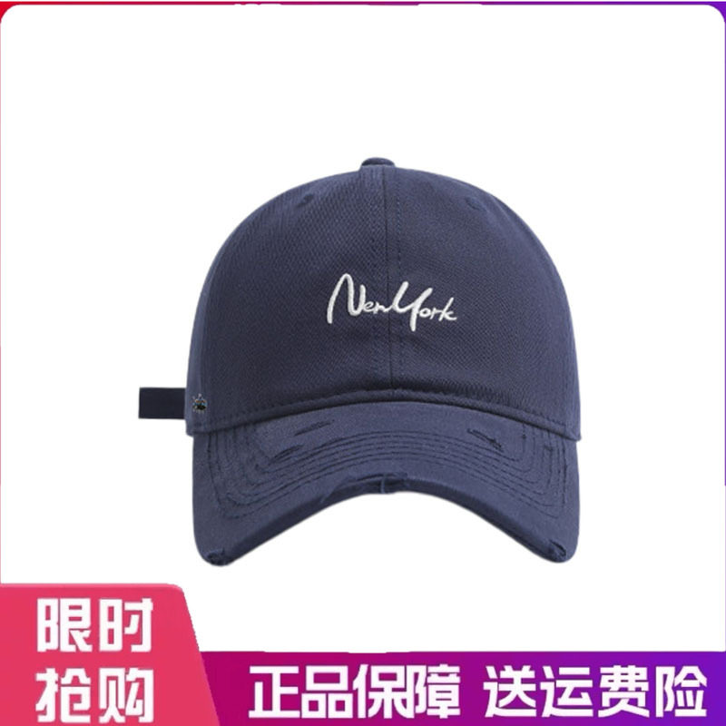 户外帽子时尚破洞大头围棒球帽女韩版百搭宽帽檐遮阳鸭舌帽显脸小