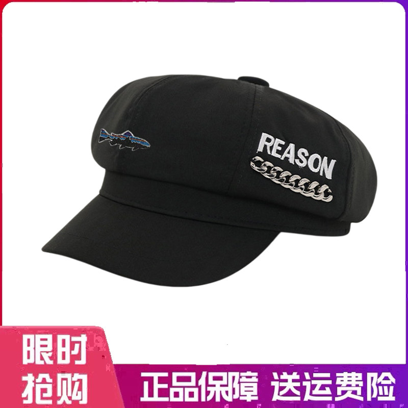 户外帽子韩版链条刺绣八角帽女时尚百搭画家帽显脸小鸭舌报童帽