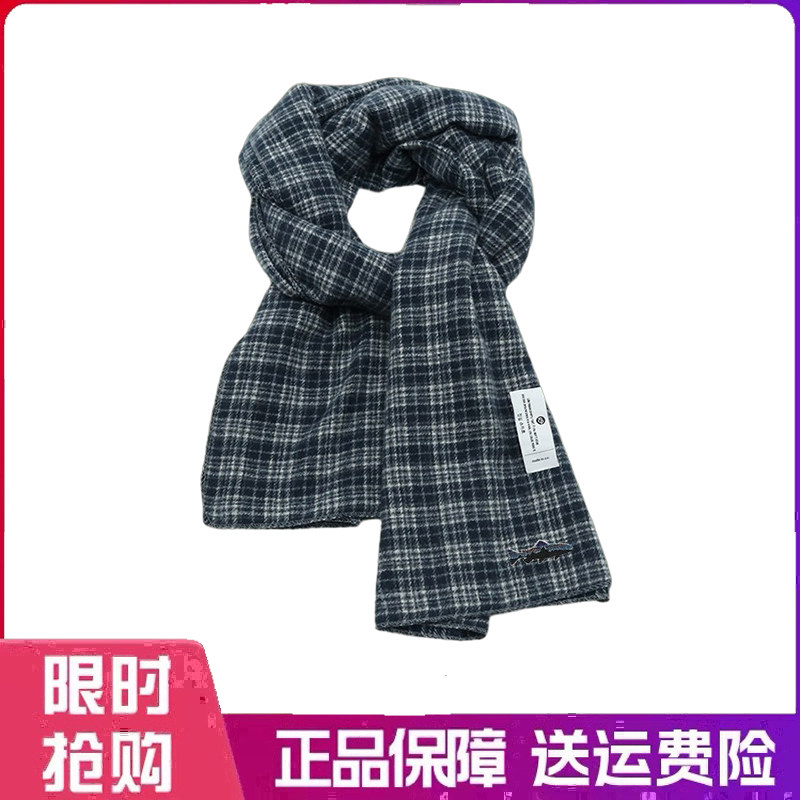 户外围巾冬季日系仿羊绒格子围巾女加厚保暖情侣百搭围脖两用披肩