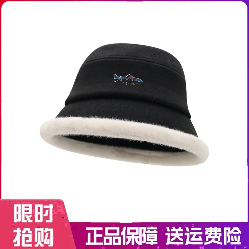 户外帽子毛绒渔夫帽女冬季加绒加厚保暖显脸小盆帽防风防寒水桶帽