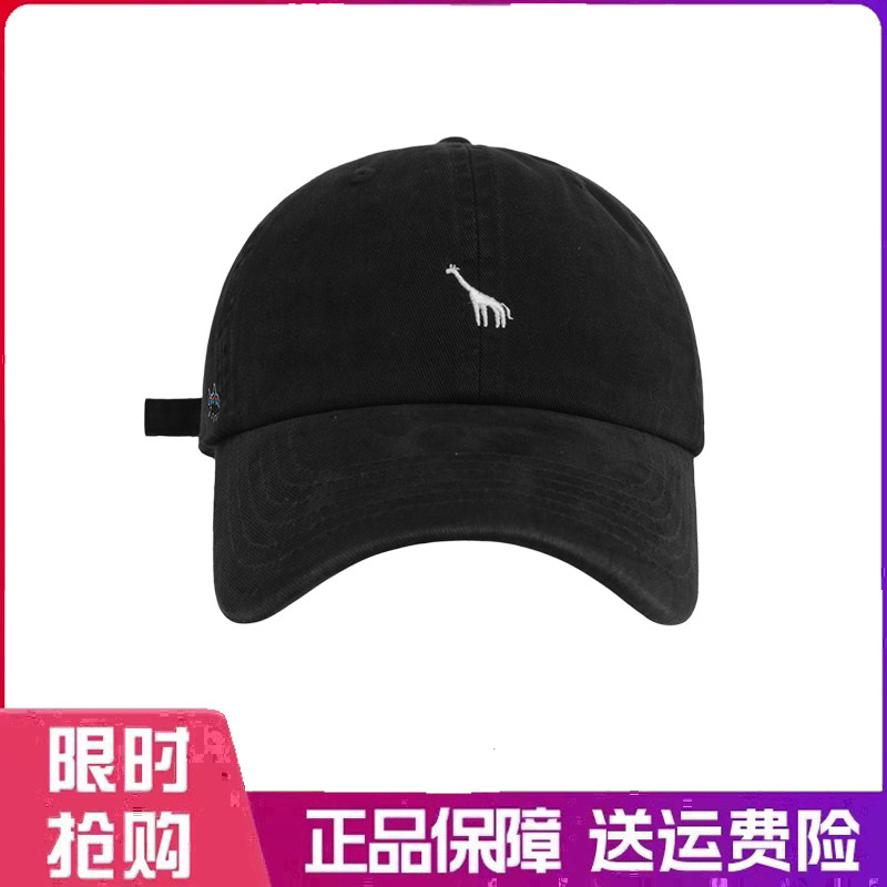 户外帽子女韩版小清新长颈鹿刺绣软顶棒球帽休闲百搭学院风鸭舌帽