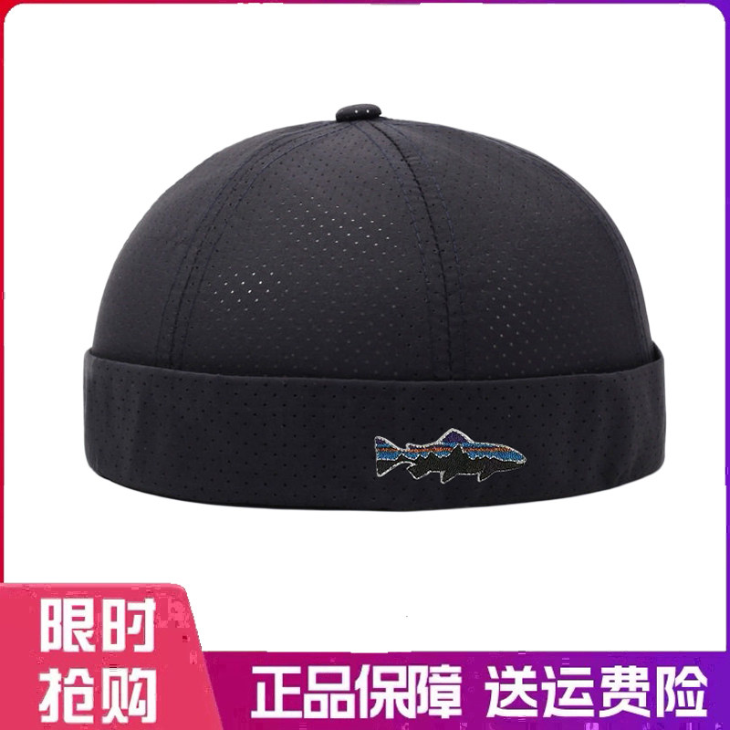 户外帽子瓜皮帽男夏季嘻哈帽子网眼透气薄款街头无檐地主帽女防晒