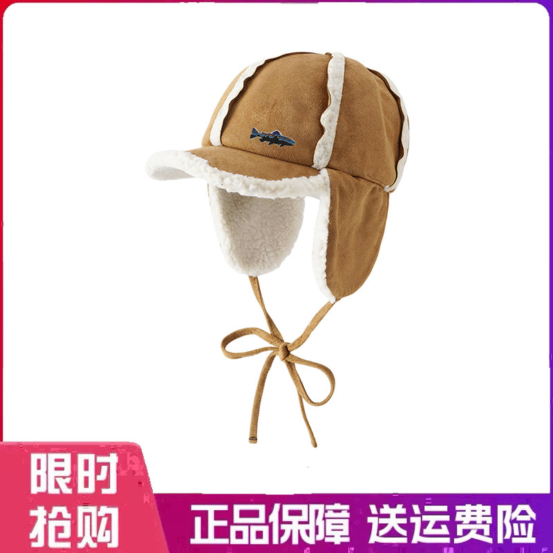 户外帽子羊羔毛棒球帽保暖加厚可爱系带麂皮绒护耳鸭舌帽雷锋帽男