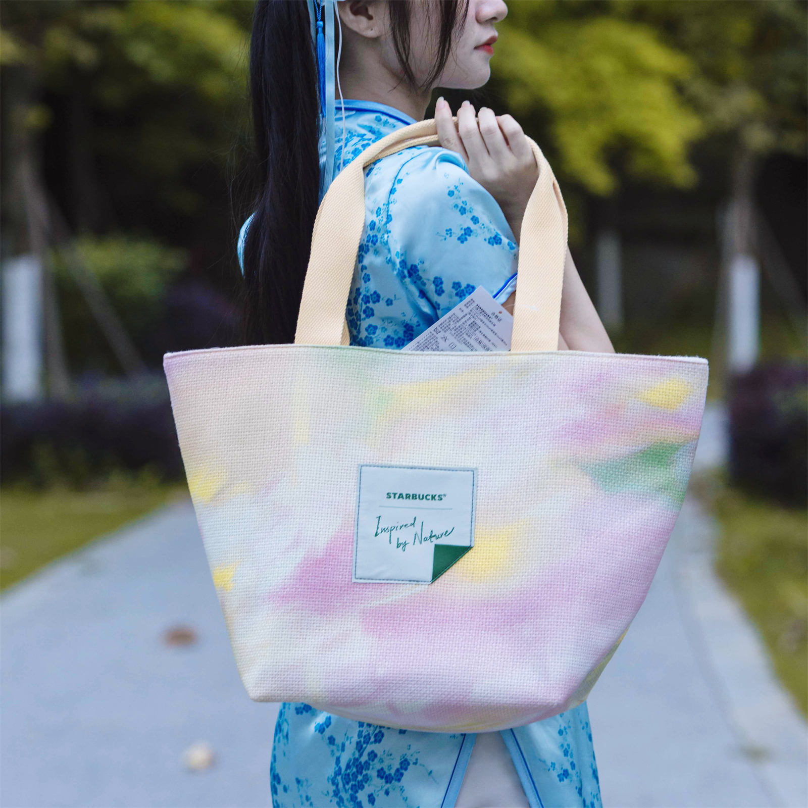 24年新款撞色单肩托特包星巴克