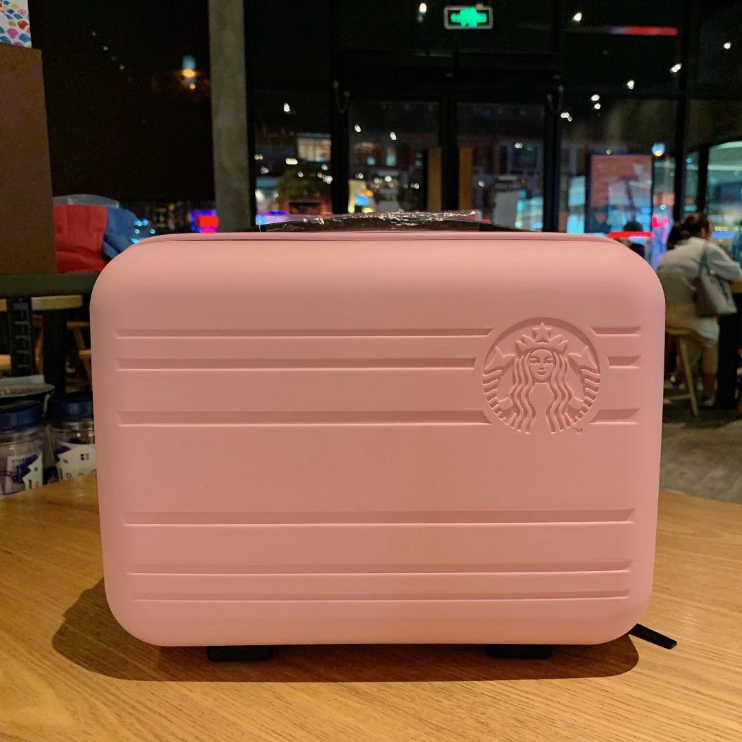 星巴克行李箱迷你粉色登机箱旅行