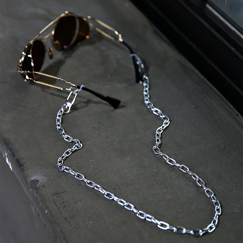 韩国潮牌BytheR时尚简约银色防丢防滑眼镜链时尚装饰项链链口罩链
