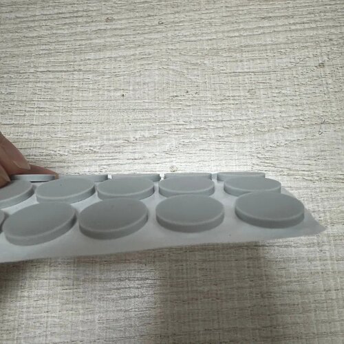 20片浅灰色1mm硅胶垫单面背胶减震防滑垫手机支架小家电平面垫