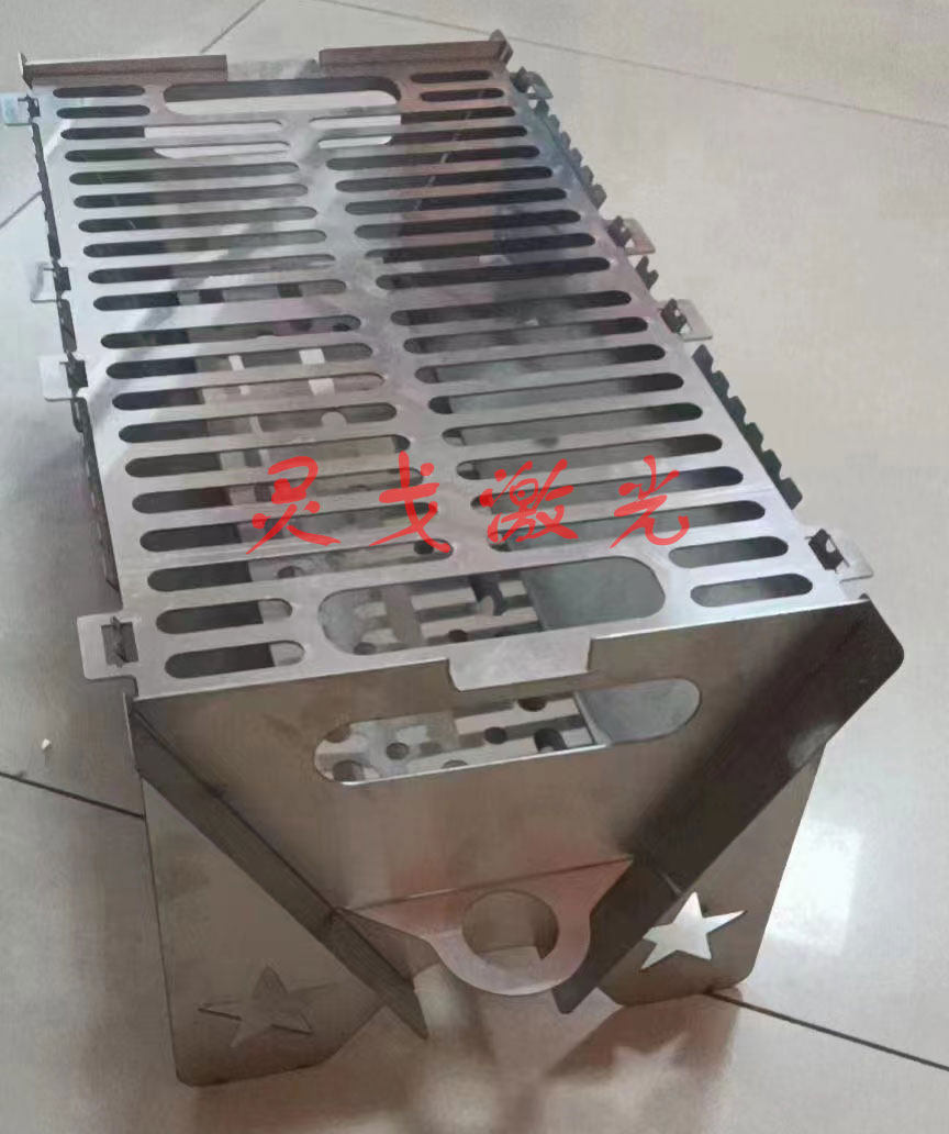 diy激光切割加工 户外烧烤架cad图纸便携拼装式烧烤炉 零件分解图