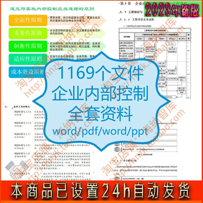 企业内部控制全套资料内控财务风险管理审计模板实施细则制度