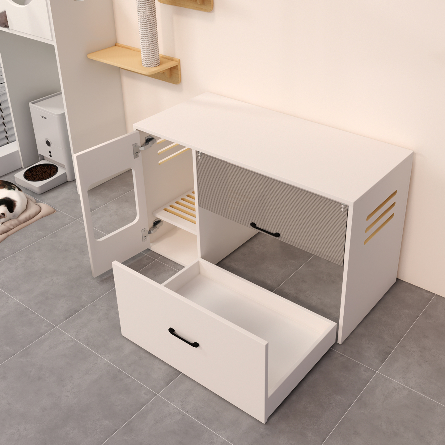 猫厕所柜子抽屉式可抽出10s铲屎