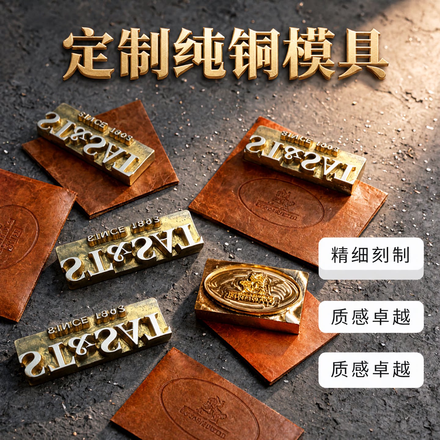 定制铜模皮革印章烫金