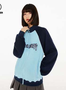 BEASTER 官方鬼脸美式街头宽松夹克撞色拼接宽松休闲长袖短款外套