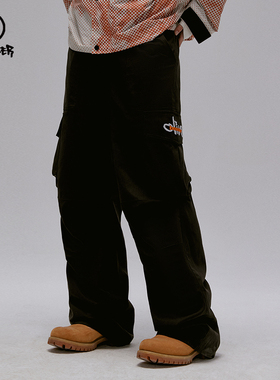 BEASTER直筒休闲裤男秋阔腿伞兵裤情侣多口袋工装裤美式潮牌长裤