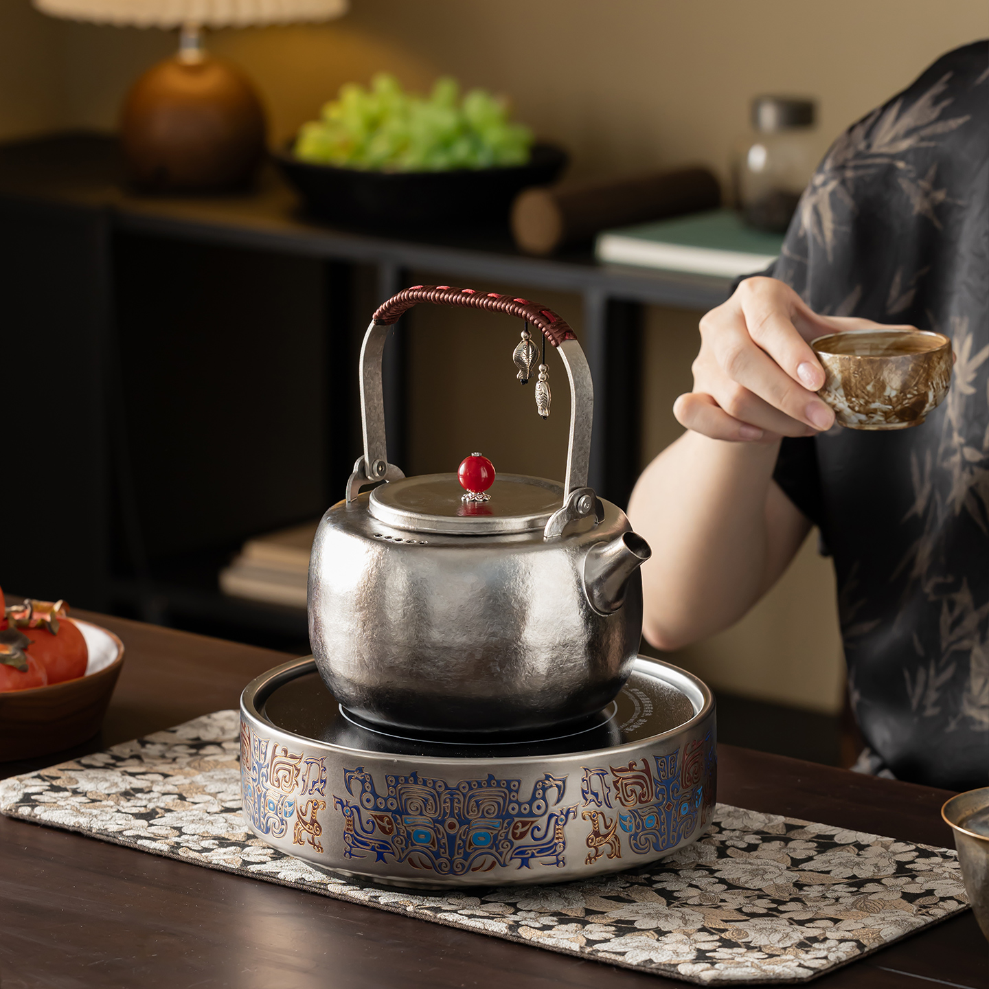 纯钛烧水壶煮茶器电陶炉茶炉套装