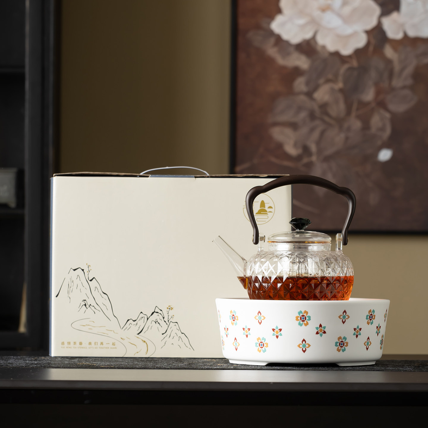 宝相花煮茶炉新款围炉煮茶电陶炉套装玻璃茶壶耐高温煮茶器送礼盒,餐饮具,煮茶炉,淘宝优惠券,粉丝福利购,淘宝优惠卷