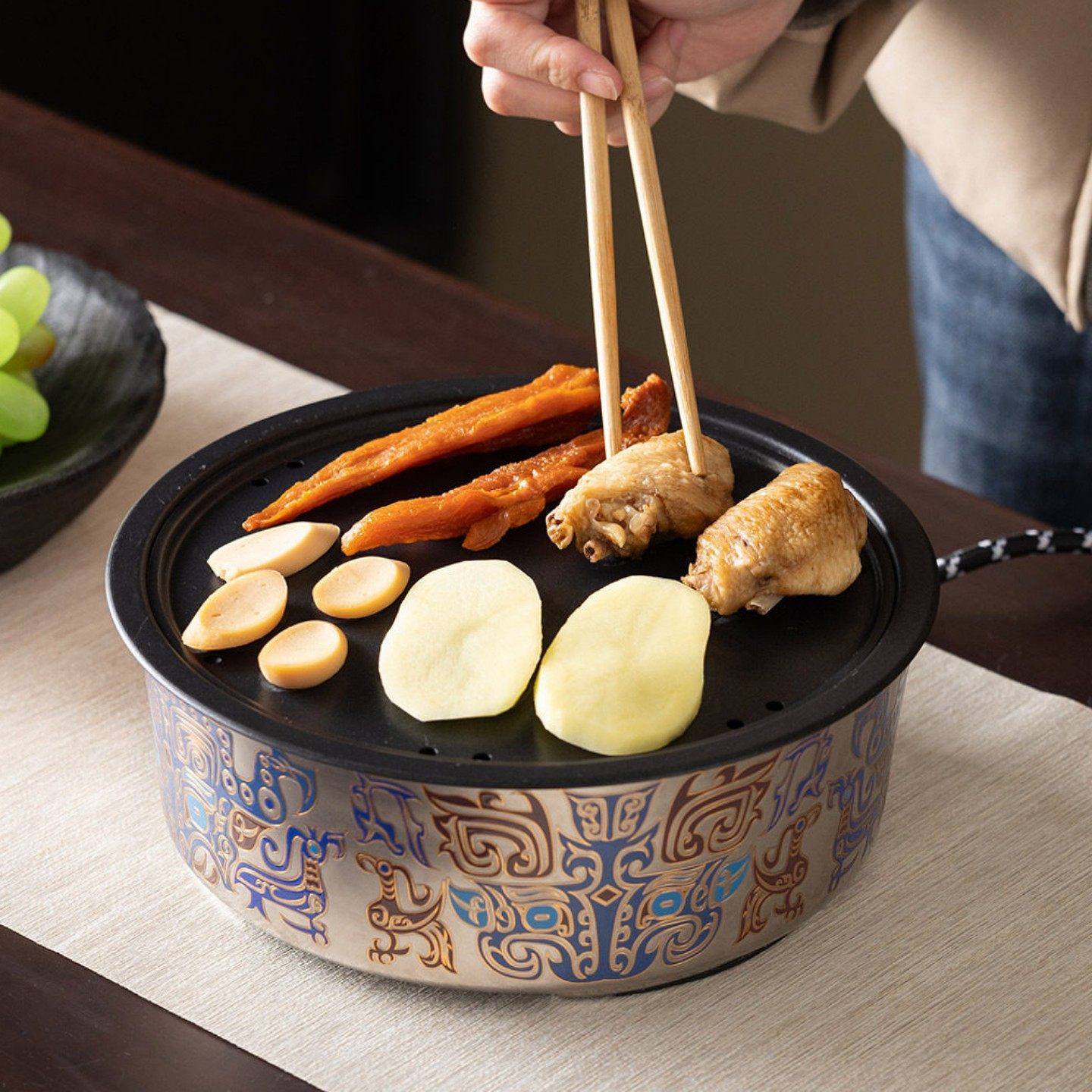 三星堆围炉煮茶电陶炉家用烧烤炉户外茶炉室内无烟烤肉炉子套装,餐饮具,煮茶炉,淘宝优惠券,粉丝福利购,淘宝优惠卷