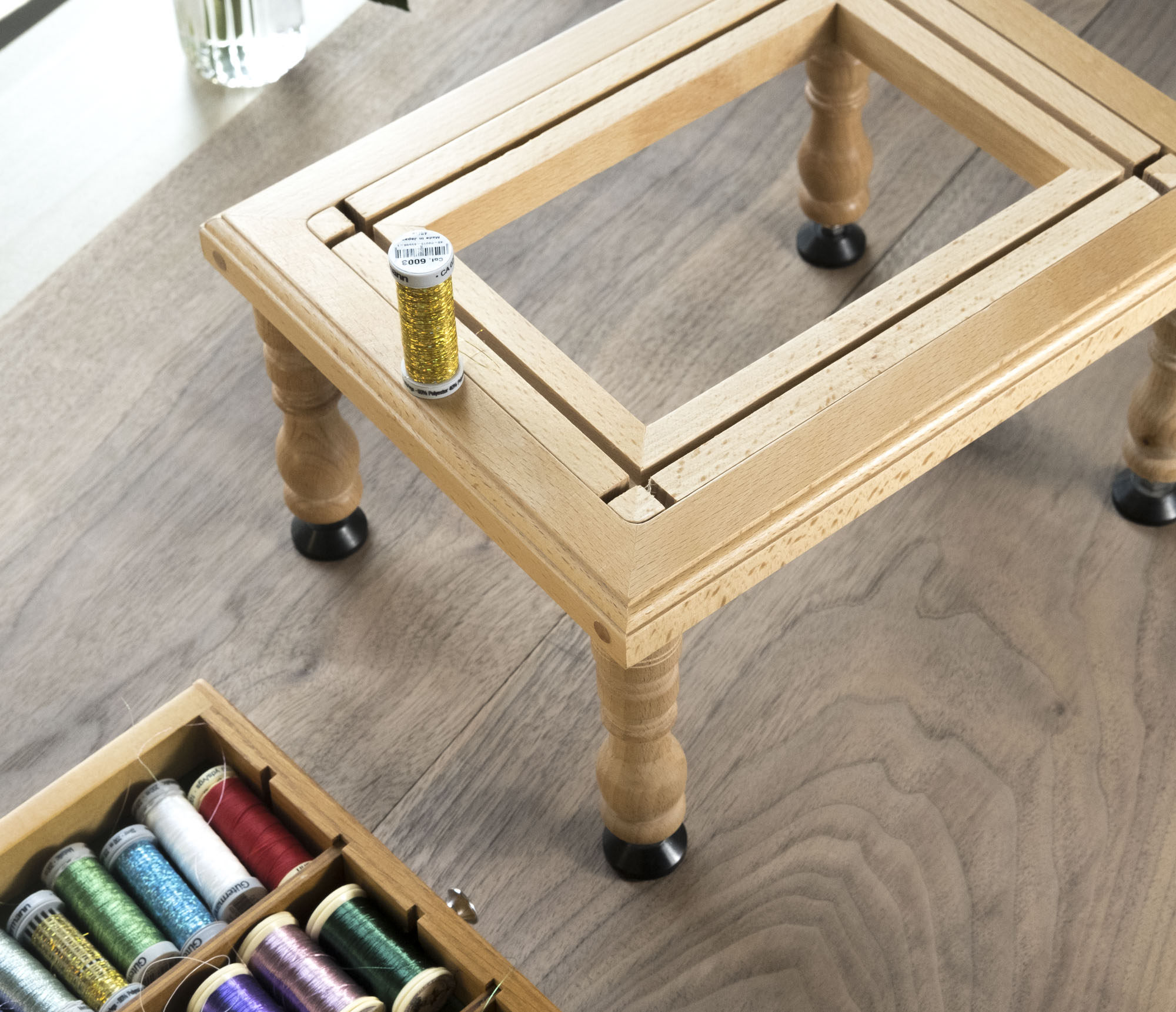 法式刺绣绣架 榉木桌面绣绷lesage绣架内绷可翻转小号方 已补货