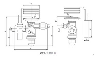 上恒内平衡膨胀阀R22 NRF75H 螺口φ12×φ16接管空调膨胀阀