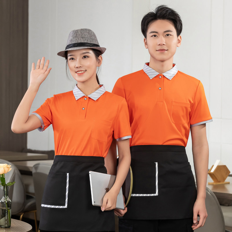 小吃店工作服烧烤店快餐粉店火锅店餐饮饭店定制服务员短袖夏季女