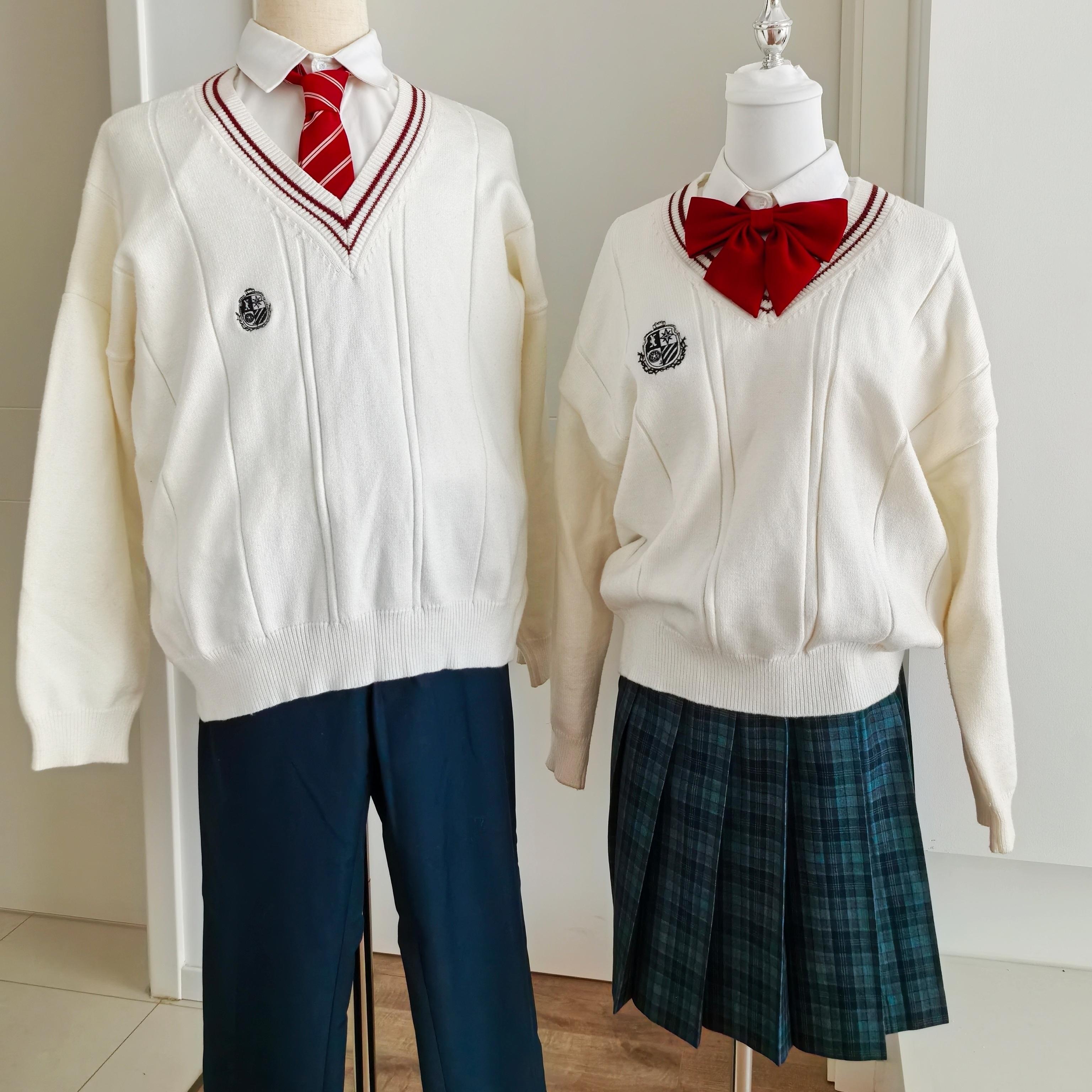 【出租】JK制服情侣DK男生毛衣樱花学生日系衬衫写真西装套装租赁图片