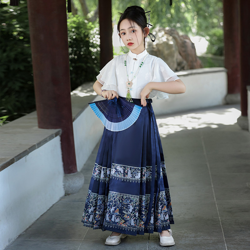 马面裙女童夏季2026新款夏装套装