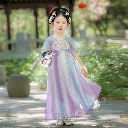 女童汉服2026新款夏季儿童国风仙气薄款公主连衣裙小女孩古装襦裙