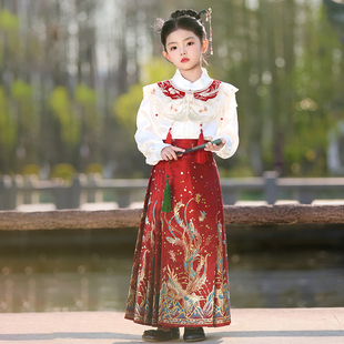 国风儿童汉服秋装 马面裙女童秋冬套装 古风绝美唐装 新中式 2025新款