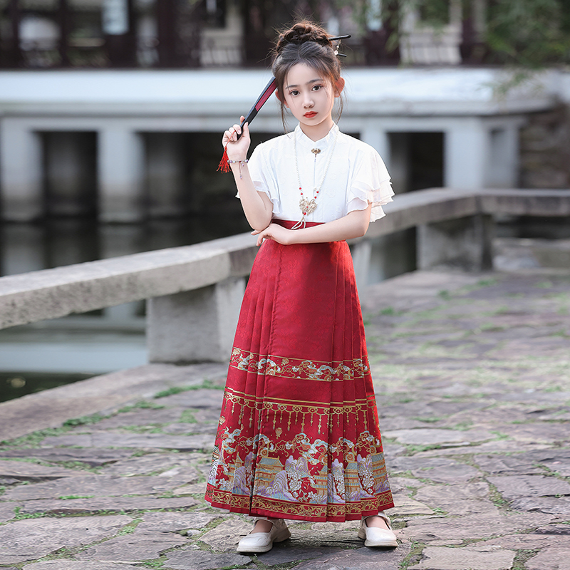 漢服女童馬面裙2025新款兒童古裝