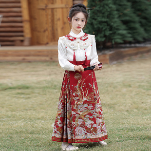 国风古风春装 儿童汉服马面裙女童秋冬套装 高端新中式 秋季 2025新款