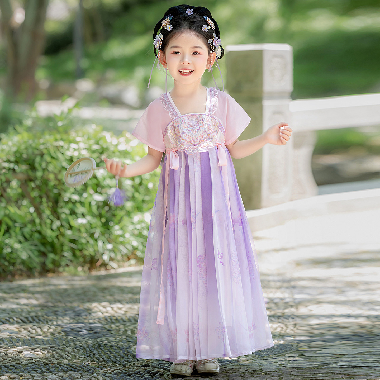 汉服女童夏薄款2026新款古风连衣裙夏季超仙儿童古装国风公主裙