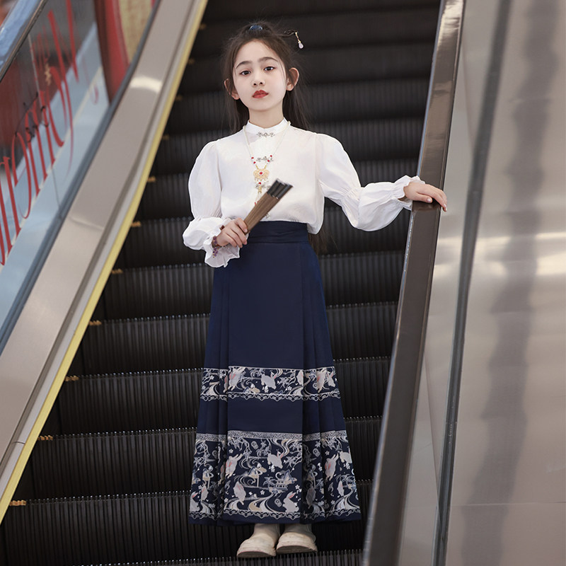 儿童马面裙女童2026新款套装春秋款新中式汉服古风女大童国风古装