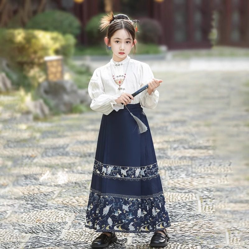 儿童马面裙女童汉服春秋季古装套装大童2026新款新中式中国风唐装