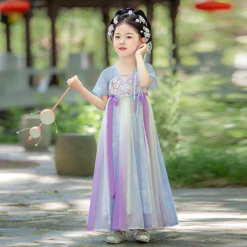 女童汉服2026新款夏季儿童国风仙气薄款公主连衣裙小女孩古装襦裙