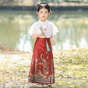 女童马面裙套装夏款2025新款儿童汉服国风新中式古风古装女孩夏季
