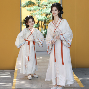 汉服女童春秋战国袍2025新款母女亲子装套装儿童古风国风套装秋季