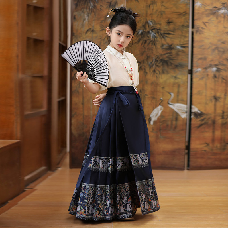 儿童马面裙女童套装夏季2026新款新中式国风汉服夏款大童夏装古风