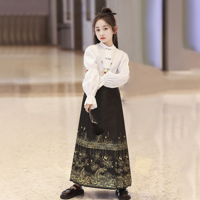 2026春新女童明制马面裙汉服套装