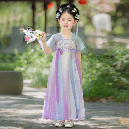 女童汉服2026新款夏季儿童国风仙气薄款公主连衣裙小女孩古装襦裙