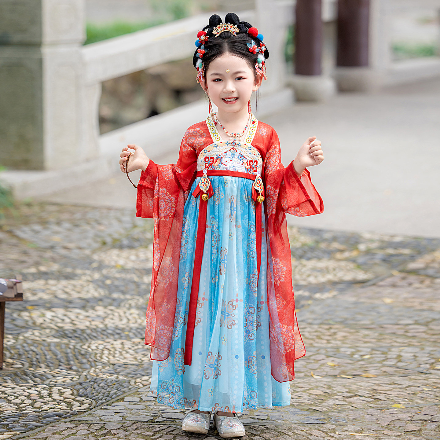 汉服女童春秋2026新款古风儿童襦裙国风中秋节服装女孩秋季连衣裙